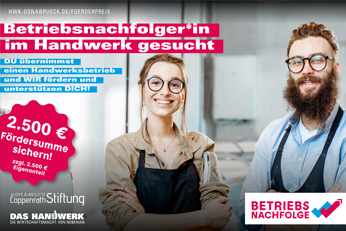 Förderpreis der Aloys & Brigitte Coppenrath Stiftung für Betriebsnachfolge Betriebsnachfolger*in im Handwerk gesucht 