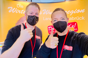Andre Schulenberg und Sandra Schürmann von der WIGOS warben auf der „Chance“ für eine Karriere im Osnabrücker Land. 