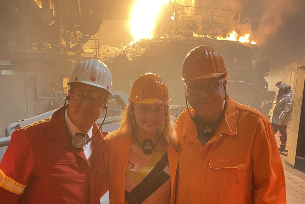 Umweltminister Christian Meyer und Landrätin Anna Kebschull besuchen Stahlwerk Georgsmarienhütte