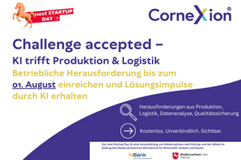 Grafik: Challenge accepted – KI trifft Produktion & Logistik