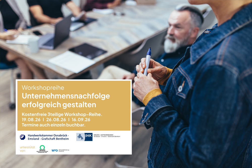 Kostenfreie Workshopreihe "Unternehmensnachfolge erfolgreich gestalten"